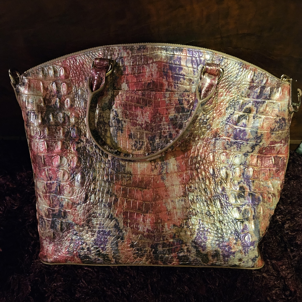 Brahmin Vibrant Multicolor Croc-Embossed Tote - Picture 8 of 8